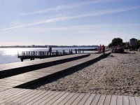 Strand von Altefähr mit Blick auf Stralsund