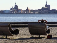 Blick von Altefähr auf Stralsund