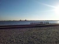 Promenade am Strand von Altefähr an der Ostsee